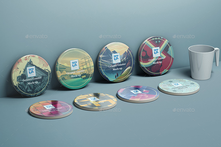 Ceramic Coaster Mockup v3, Graphics GraphicRiver